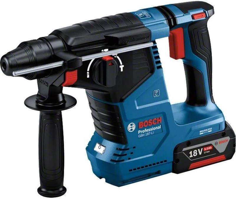Bosch perforatorius GBH 187-LI; 18 V; 2,4 J; SDS-plus; 2x5,0 metų.