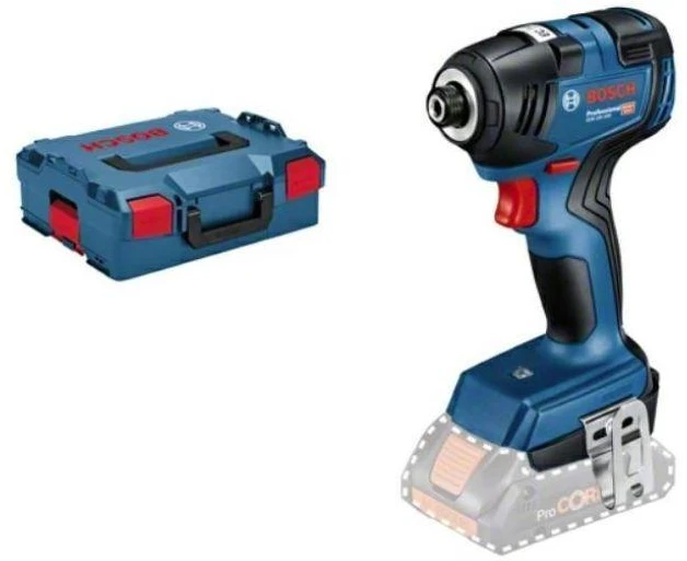 Smūginis veržliasūkis Bosch GDR 18V-200; 18 V (be akumuliatoriaus ir pakrovėjo) + Lagaminas