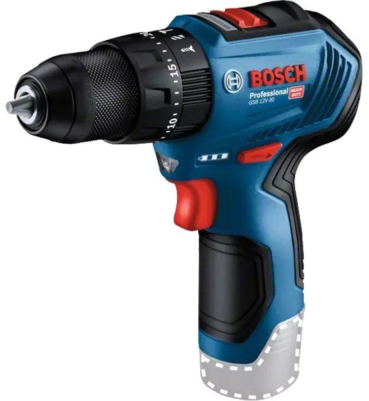 Smūginis suktuvas-gręžtuvas Bosch GSB 12V-30; 12 V; (be akumuliatoriaus ir pakrovėjo)