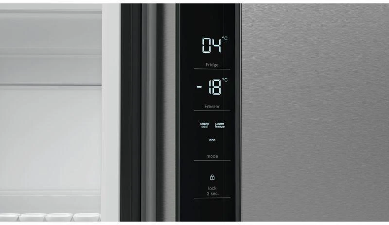 Bosch Serie 4 KFN96VPEA side-by-side šaldytuvas Freestanding 605 L E Nerūdijantis plienas