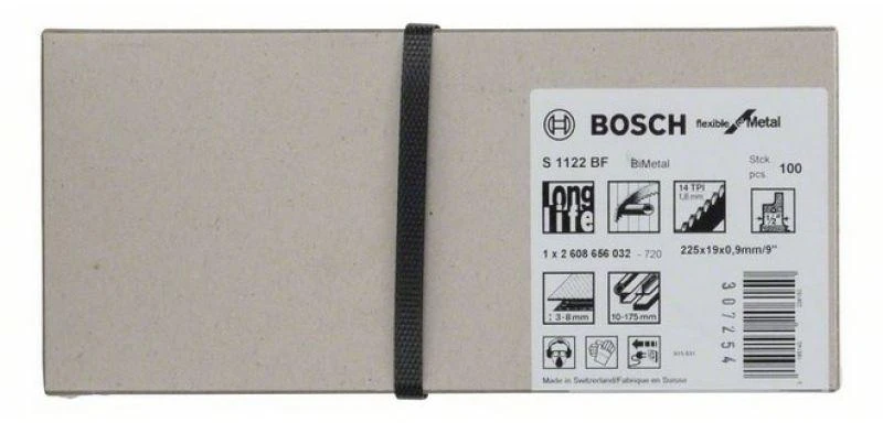 Pjūkleliai tiesiniam pjūklui Bosch S 1122 BF; 100 vnt.
