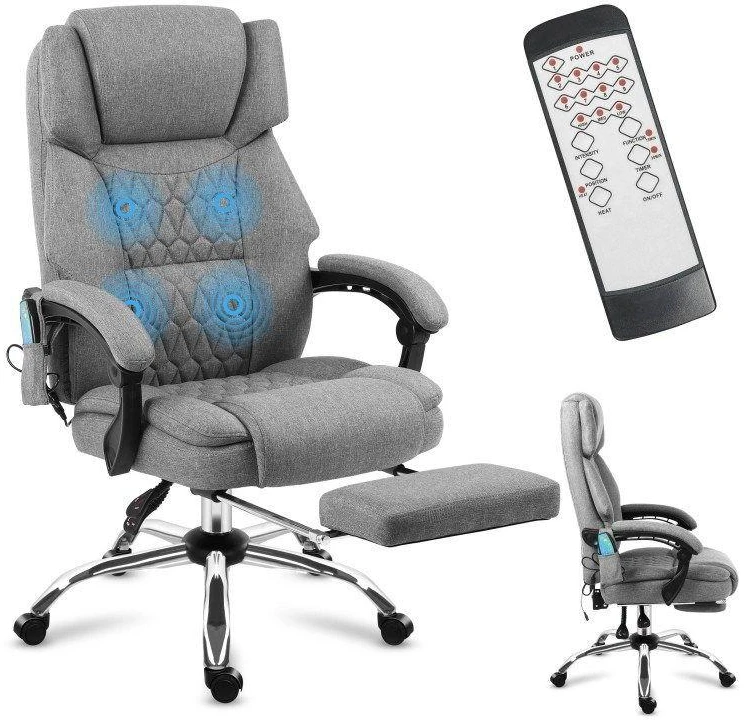 Biuro kėdė „Mark Adler Boss 6.0 Pilkas“, masažinė, pilka