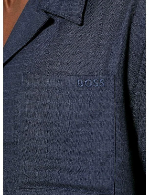 BOSS Vida Marškiniai Mėlynos Paplūdimio Marškiniai (50540154-413)