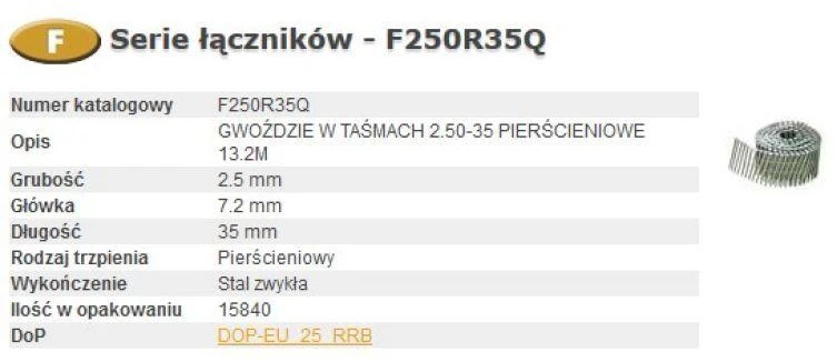 BOSTITCH VINYS F 25-35 13,2M
