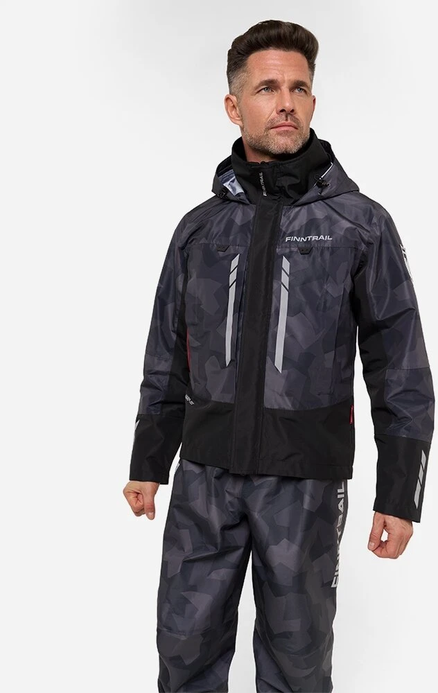 Braidymo striukė Finntrail GREENWOOD CamoShadowBlack 4021, Dydis: S