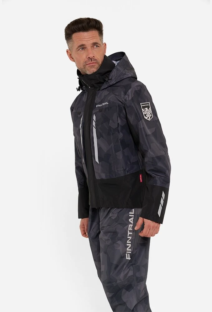 Braidymo striukė Finntrail GREENWOOD CamoShadowBlack 4021, Dydis: S