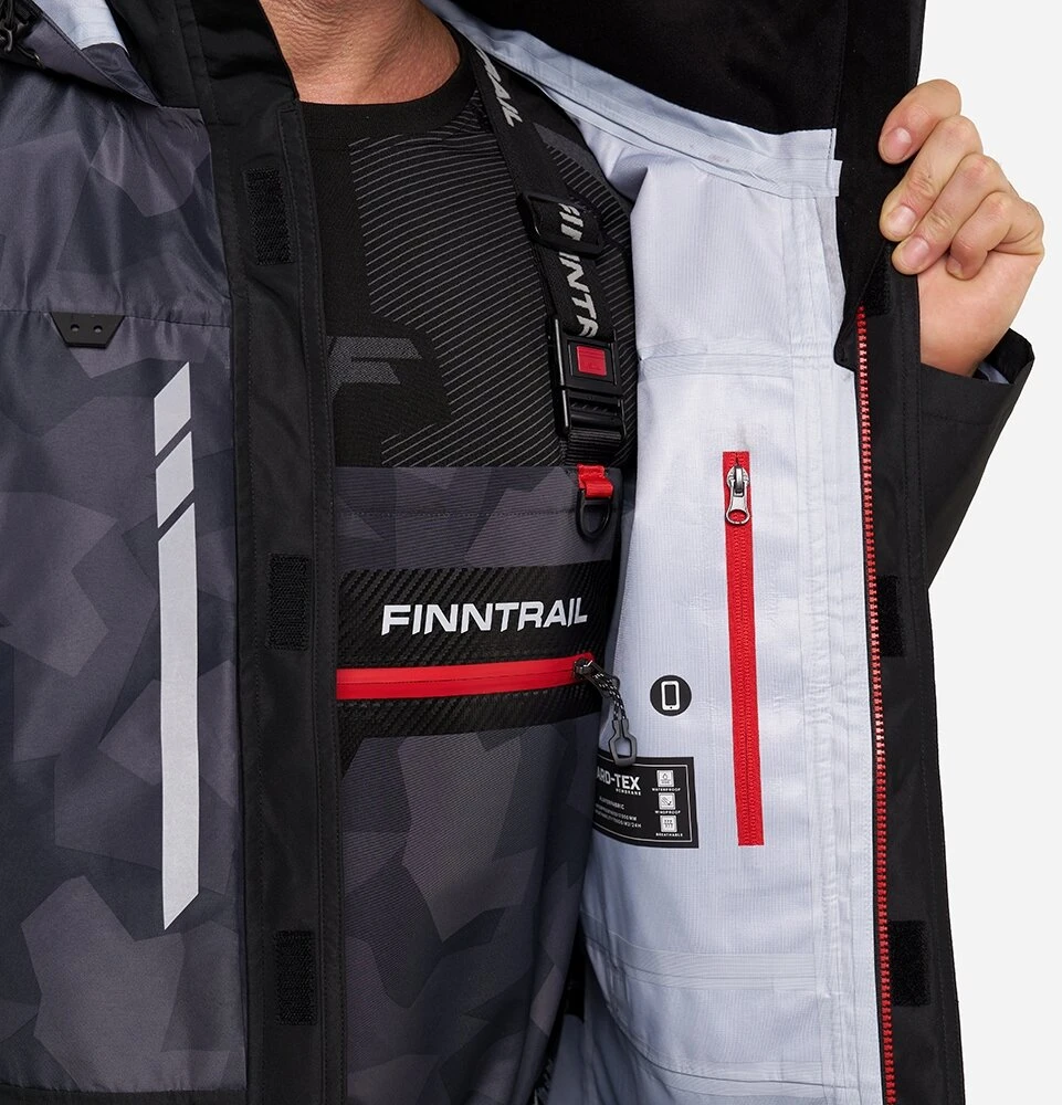 Braidymo striukė Finntrail GREENWOOD CamoShadowBlack 4021, Dydis: S