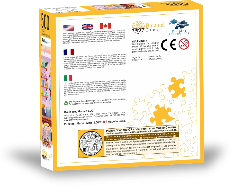 Brain Tree Games Brain Tree dėlionė, Gyvūnų parduotuvėlė, 500 det.