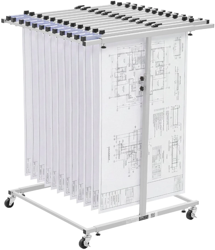 Brėžinių saugojimo stovas VEVOR WK150399, iki 100 kg apkrova