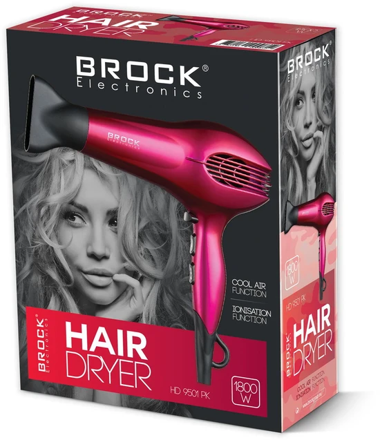 Brock HD 9501 PK plaukų džiovintuvas 1800 W, rožinis