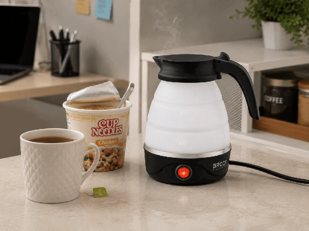 Brock WK 0904 BK sulankstomas kelioninis virdulys,5 l, 500 W, juodas/baltas