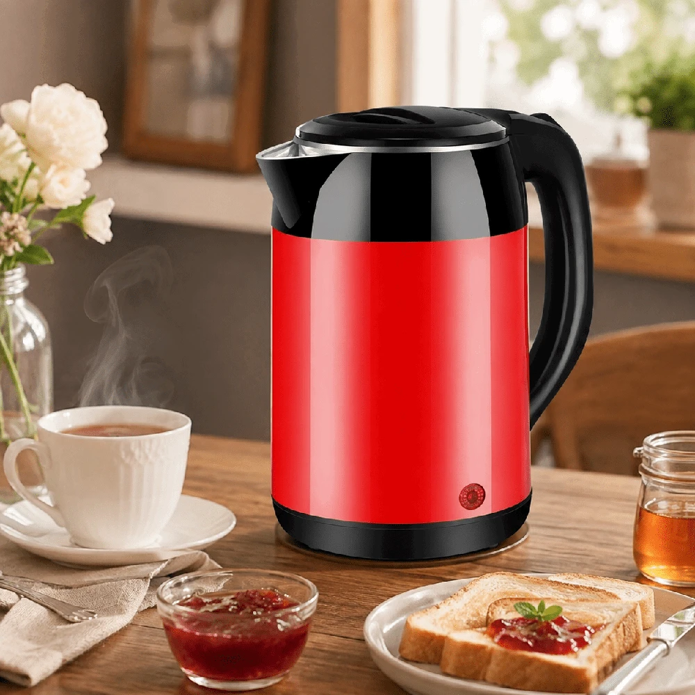 Brock WK 5522 RD elektrinis virdulys, 1,8 l, 1500 W, juodas/raudonas
