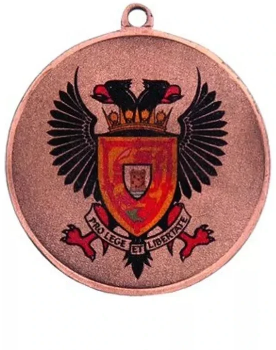 Bronzinis medalis su vieta 50 mm emblemai - plieno medalis su "luxor jet" spauda