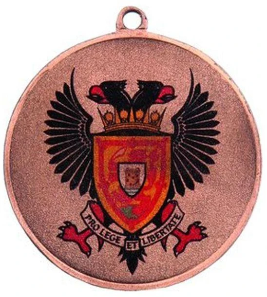 Bronzinis medalis su vieta 50 mm emblemai - plieno medalis su "luxor jet" spauda