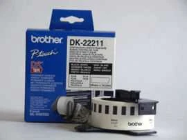 Brother Brolis | DK-22211 ištisinio ilgio popierinė etiketė | Juodas, Baltas | DK | 29 mm | 15,24 m