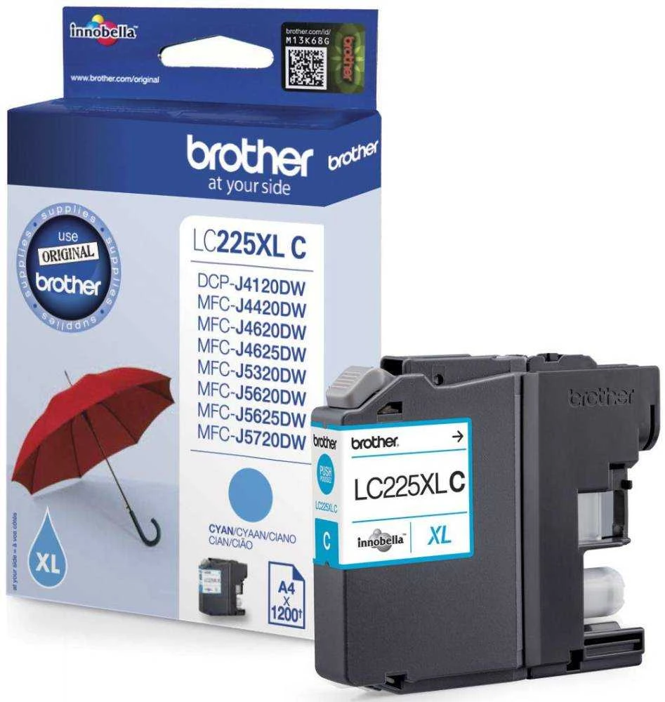 Brother LC-225XLC | Rašalo kasetė | Žydra spalva