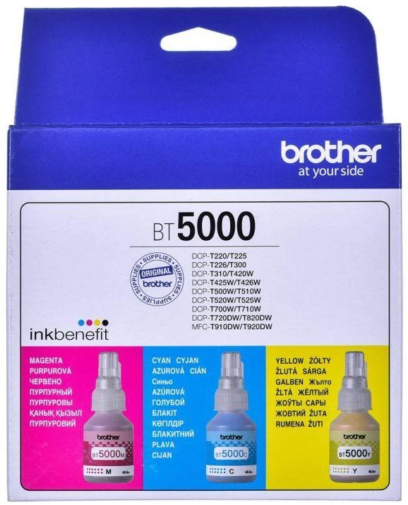 Brother BT5000CLVAL rašalo kasetė 3 vnt. Suderinama žydra, purpurinė, geltona