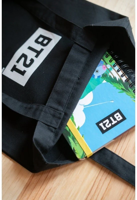 BT21 - Fabric shopping bag 28x40 cm (Juodas)
