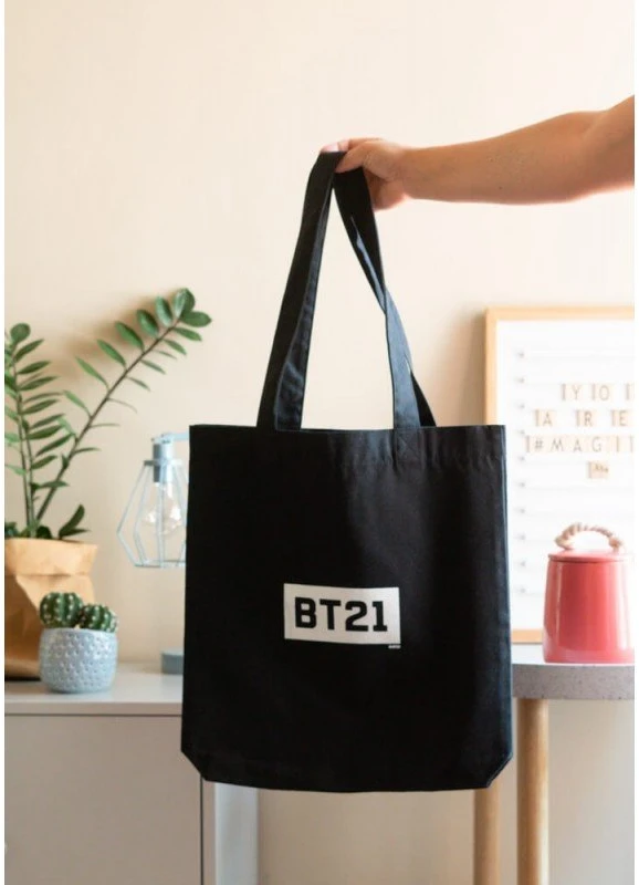 BT21 - Fabric shopping bag 28x40 cm (Juodas)