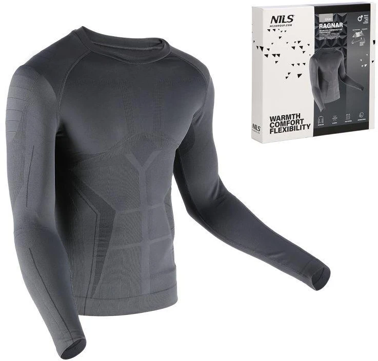 BTK0060 Vyriški pilki termoaktyvūs marškinėliai RAGNAR 2XL/3XL NILS