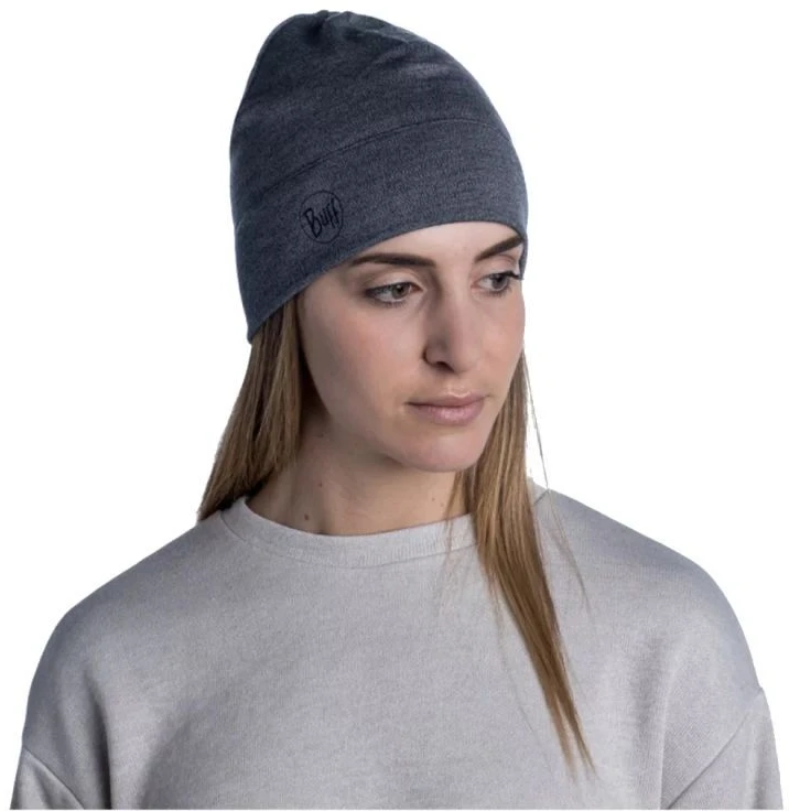Buff vidutinio svorio merino vilnos kepurė - Pilkas