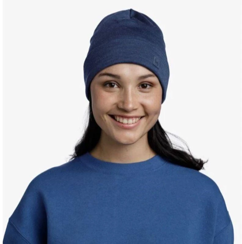 Kepurė Mėlyna gorro BUFF MERINO HEAVYWEIGHT BEANIE SOLID NIGHT Mėlynas