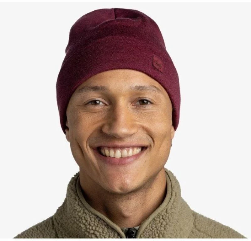 Skrybėlė - Buff Midweight Merino Wool 250 g/m² Unisex Raudona