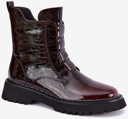 Burgundiškos lakuotos aulinukai Step in style