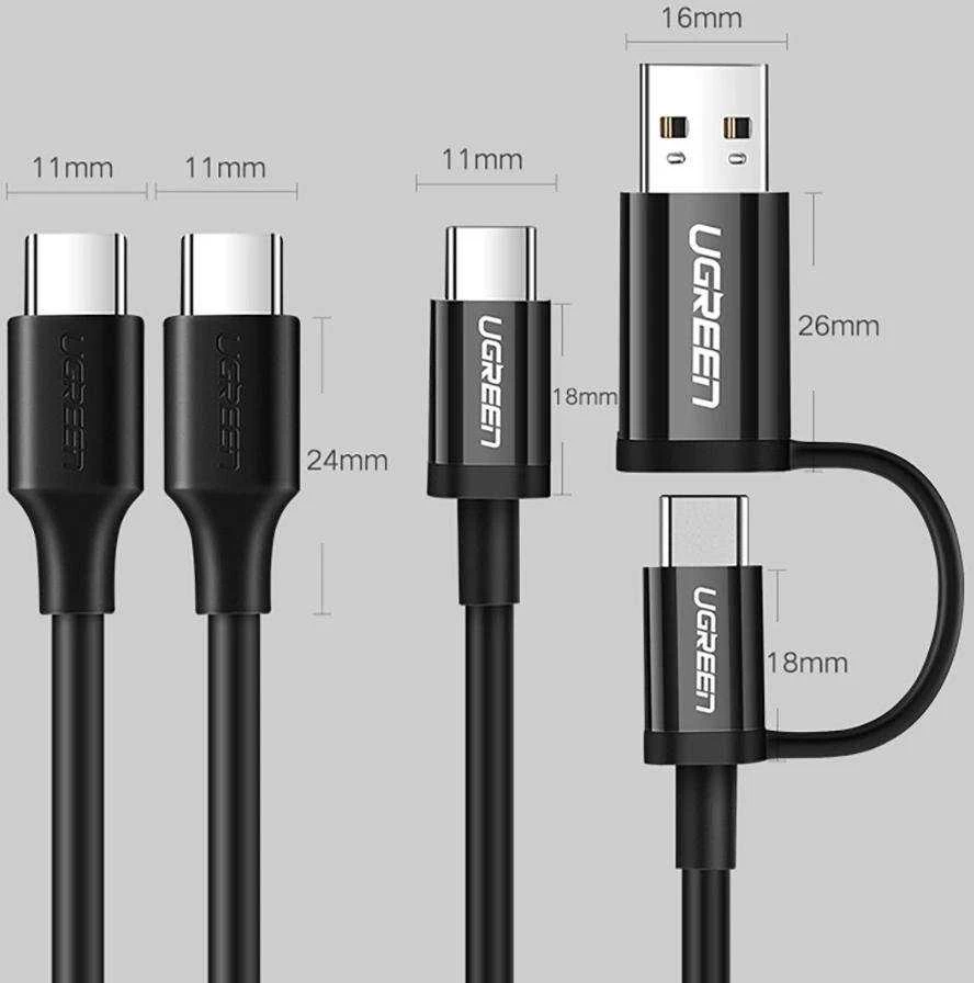 USB-C laidas – USB-C UGREEN US286 3m - Juodas