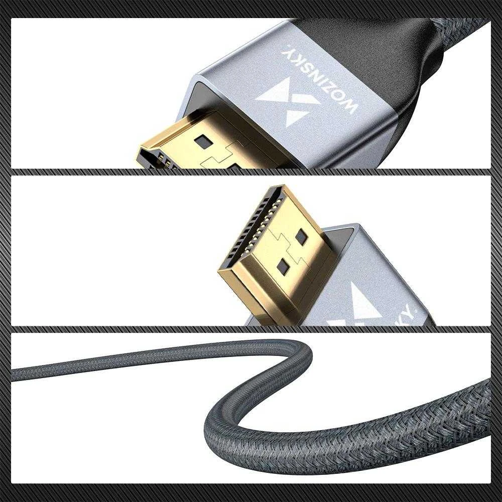 Wozinsky kabelis HDMI 2.1 8K 60 Hz 48 Gbps / 4K 120 Hz / 2K 144 Hz 5 m Sidabrinis (WHDMI-50)