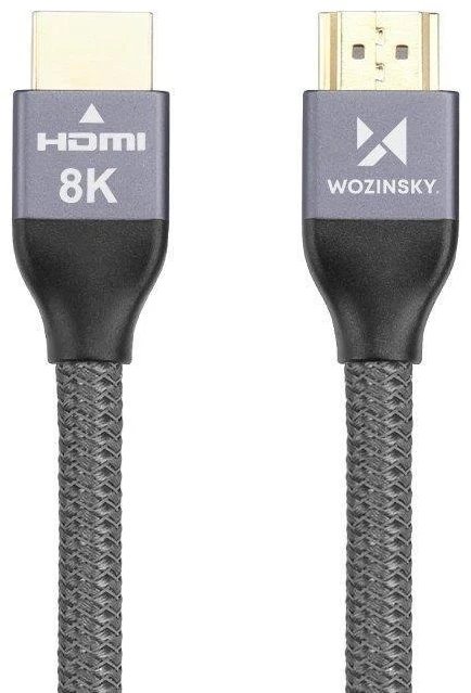 Wozinsky HDMI 2.1 Cable 8K 60 Hz 48 Gbps / 4K 120 Hz / 2K 144 Hz 2 m Sidabrinis (WHDMI-20)