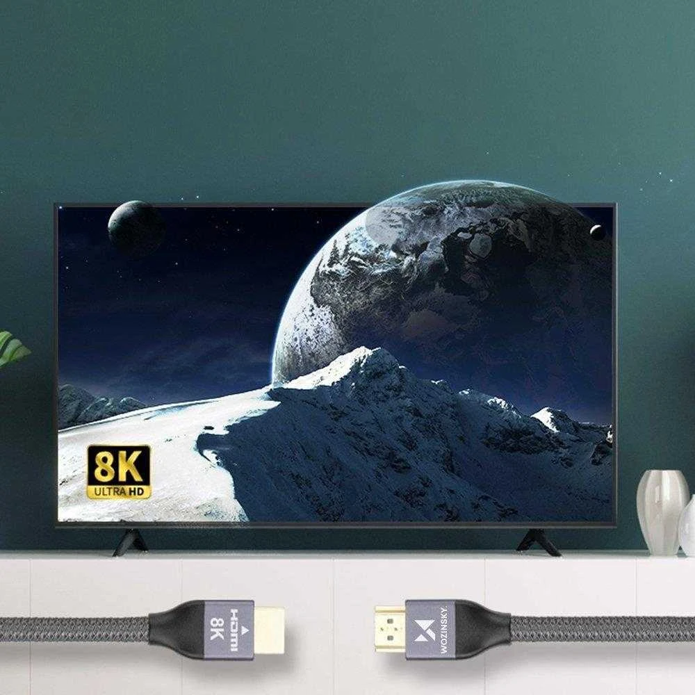 Wozinsky kabelis HDMI 2.1 8K 60 Hz 48 Gbps / 4K 120 Hz / 2K 144 Hz 5 m Sidabrinis (WHDMI-50)