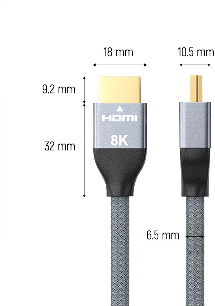 Wozinsky HDMI 2.1 Cable 8K 60 Hz 48 Gbps / 4K 120 Hz / 2K 144 Hz 2 m Sidabrinis (WHDMI-20)