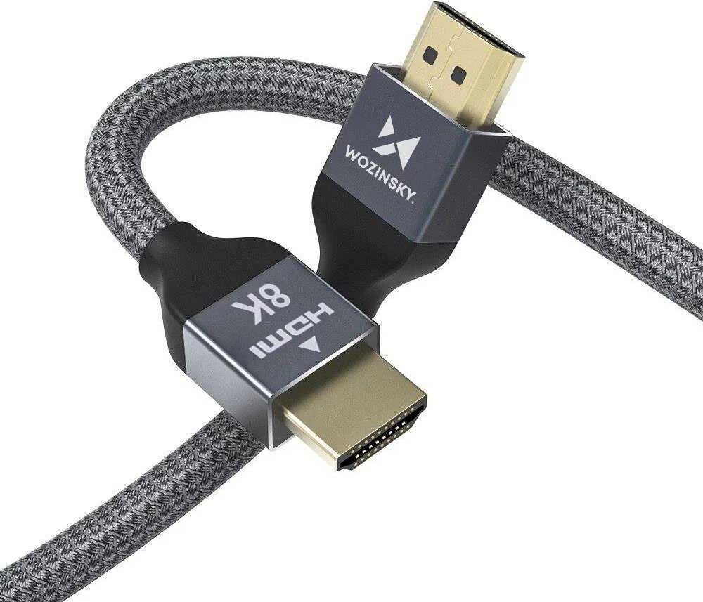 Wozinsky kabelis HDMI 2.1 8K 60 Hz 48 Gbps / 4K 120 Hz / 2K 144 Hz 5 m Sidabrinis (WHDMI-50)