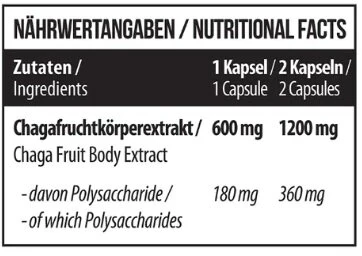 Čagos grybo kapsulės MST 60 kapsulių, 1200 mg