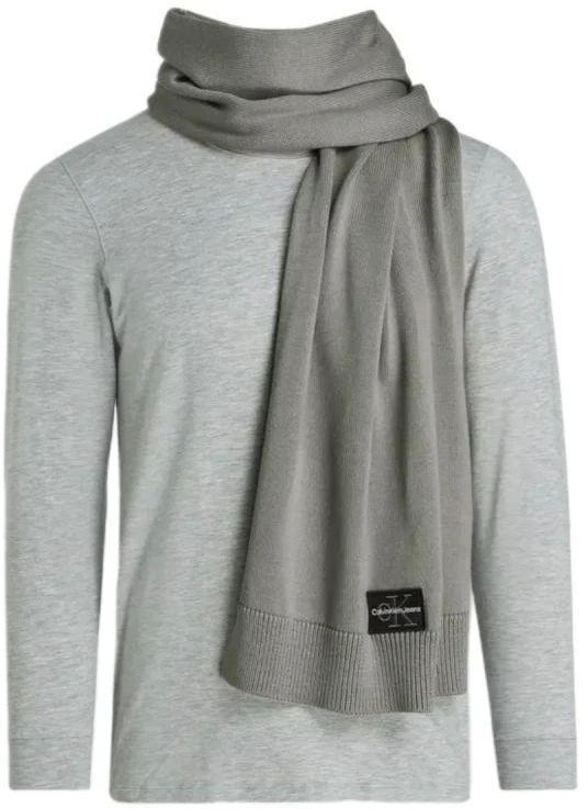 Calvin Klein CK logotipas žieminis šalikas pilkas - LZ04D8081G-PZE