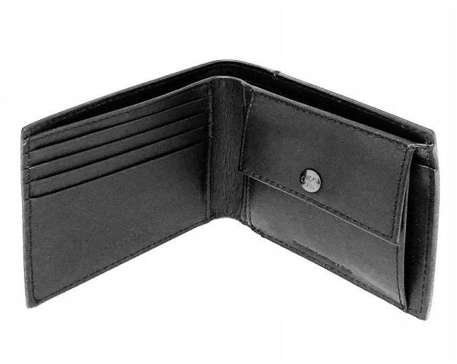 Calvin Klein CK Vyriška maža juoda odinė piniginė - LZ04G1066G-UB1