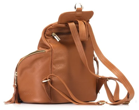 Camel spalvos natūralios odos kuprinė Let`s Go Boho Gregorio