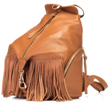 Camel spalvos natūralios odos kuprinė Let`s Go Boho Gregorio