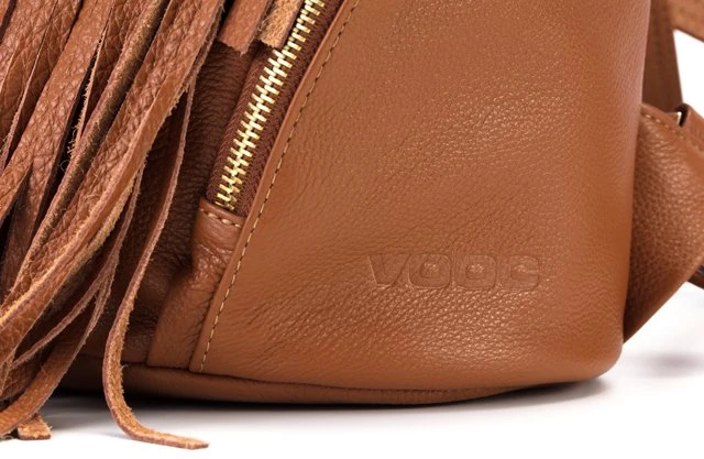 Camel spalvos natūralios odos kuprinė Let`s Go Boho Gregorio