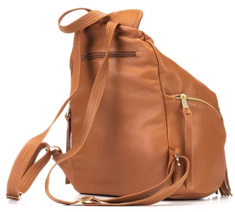 Camel spalvos natūralios odos kuprinė Let`s Go Boho Gregorio