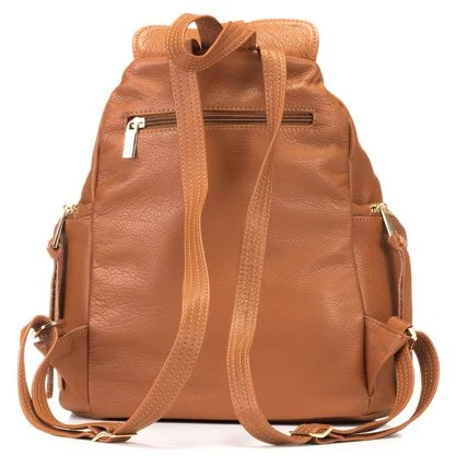 Camel spalvos natūralios odos kuprinė Let`s Go Boho Gregorio