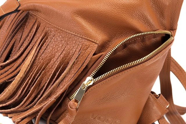 Camel spalvos natūralios odos kuprinė Let`s Go Boho Gregorio