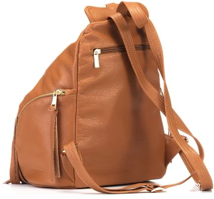Camel spalvos natūralios odos kuprinė Let`s Go Boho Gregorio