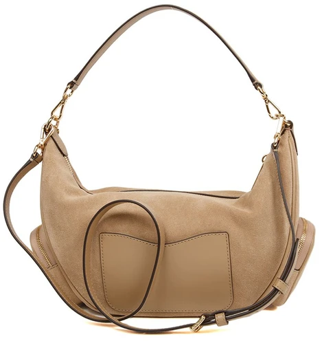 Camelowa skórzana torebka na ramię Michael Kors 35S6G0WS8S