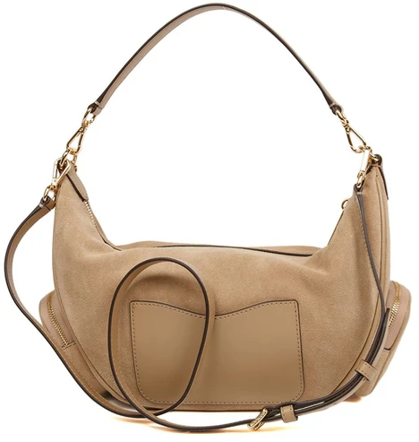Camelowa skórzana torebka na ramię Michael Kors 35S6G0WS8S