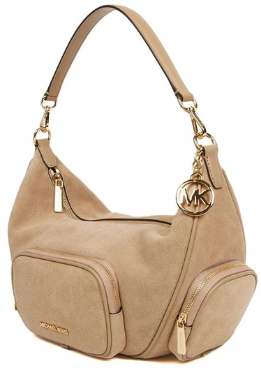 Camelowa skórzana torebka na ramię Michael Kors 35S6G0WS8S