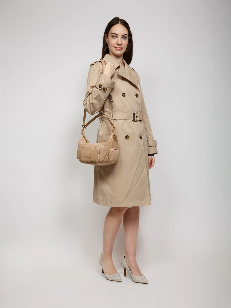 Camelowa skórzana torebka na ramię Michael Kors 35S6G0WS8S