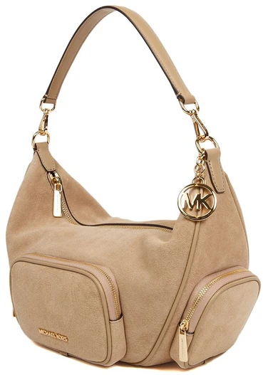 Camelowa skórzana torebka na ramię Michael Kors 35S6G0WS8S