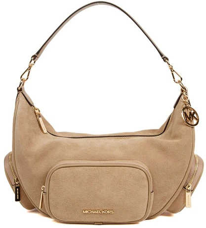 Camelowa skórzana torebka na ramię Michael Kors 35S6G0WS8S